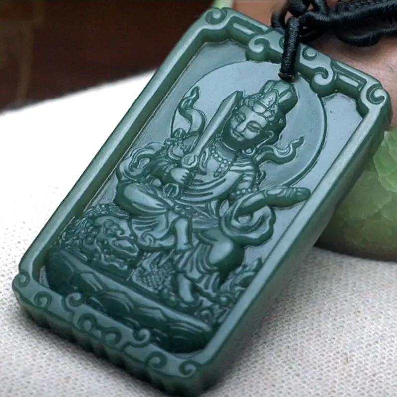 Natural hetian yu manchurian Buddha pendant protective god pendant/ | Украшения и аксессуары