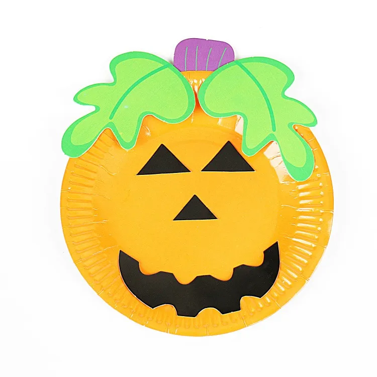 

5PCS/LOT.DIY Halloween paper plate craft kits Early educational Teach your own Handmade toys Novelty Self learning Kids toys