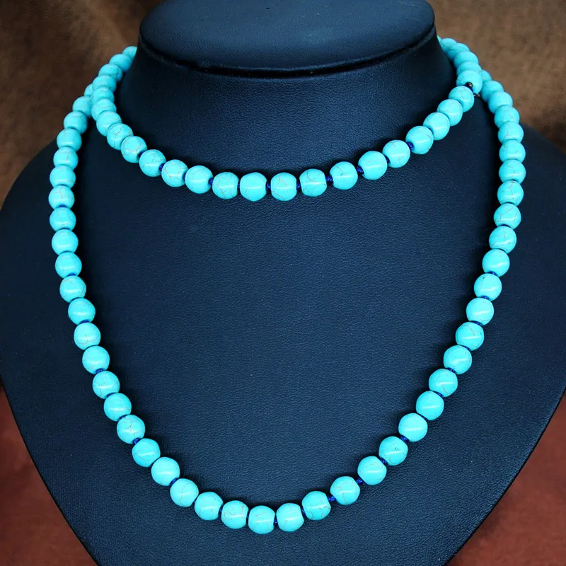 Turquoise navy blue Yumfeel ручной работы бирюзовый Цепочки и ожерелья Для женщин длинной кисточкой Boho Цепочки и ожерелья Jewelry подарки - Цвет камня: Turquoise navy blue