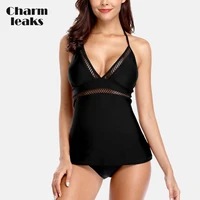 charmleaks womens tankini set hollow out swimwear v neck bandaged swimsuit sexy bikini bathing suit