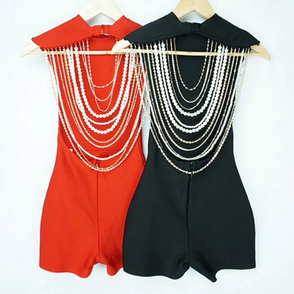 Женский бандажный комбинезон лето 2020 роскошный клубный средней длины с