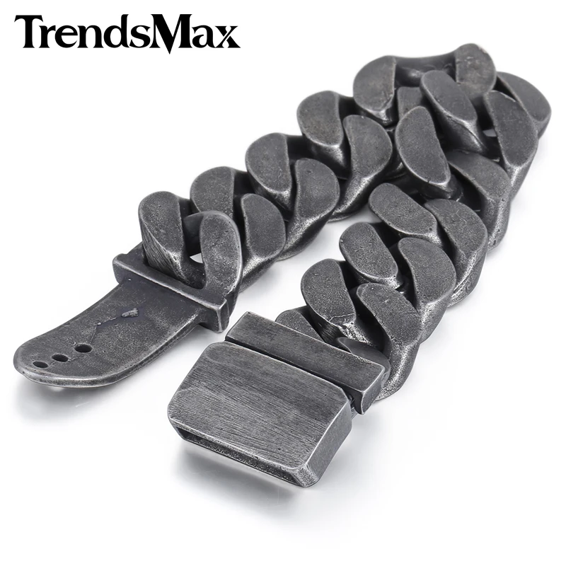 Trendsmax 24 мм мужской браслет из нержавеющей стали 316L браслет для мужчин подарок ювелирные изделия HB333