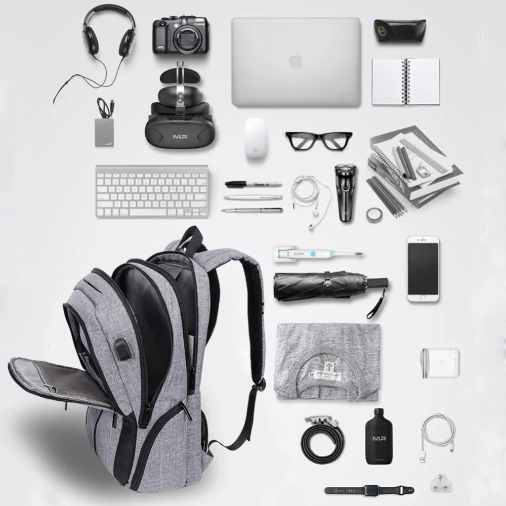 DTBG 17 дюймов для мужчин и женщин рюкзак ноутбука повседневный с usb зарядным портом