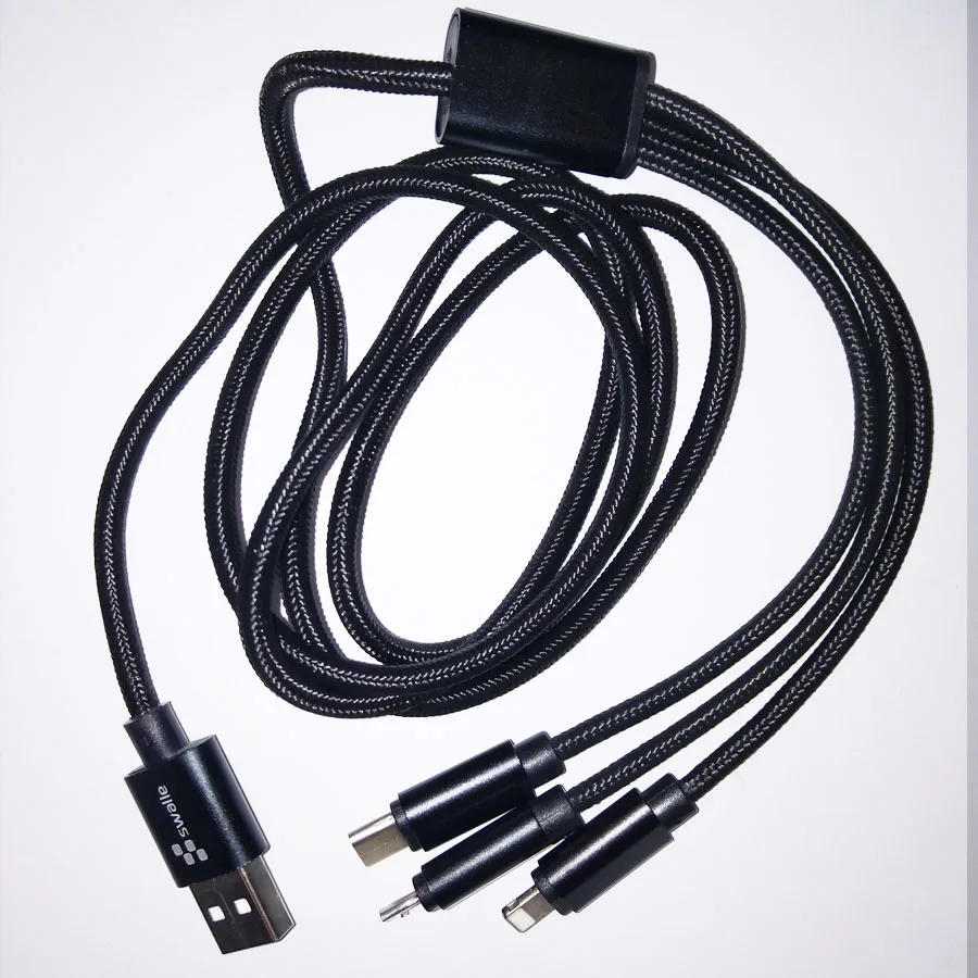Only 3in1 cable Автомобильное зарядное устройство Swalle, fm-передатчик, Aux модулятор, 3.4A, быстрое двойное USB зарядное устройство для мобильного телефона, Bluetooth, громкая связь, автомобильный аудио MP3 плеер - Тип штекера: Only 3in1 cable