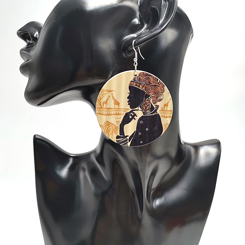 YD &amp YDBZ новые круглые деревянные серьги ювелирные изделия женские