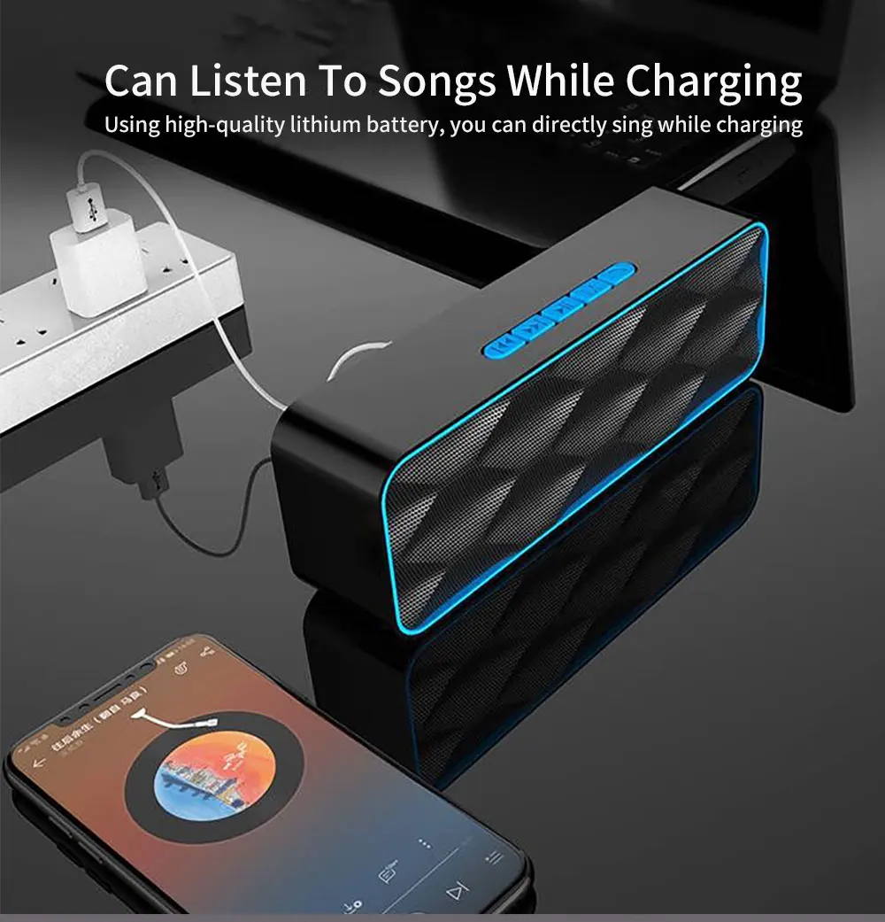 ANRY Bluetooth динамик портативный беспроводной громкоговоритель для планшетного телефона не-водонепроницаемый стерео музыка USB AUX TF FM телефонный звонок