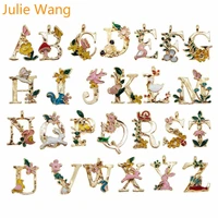 julie wang 6pcs gold color a z 26 letters enamel colorful aphabets charms necklace pendant earrings diy jewelry making accessory