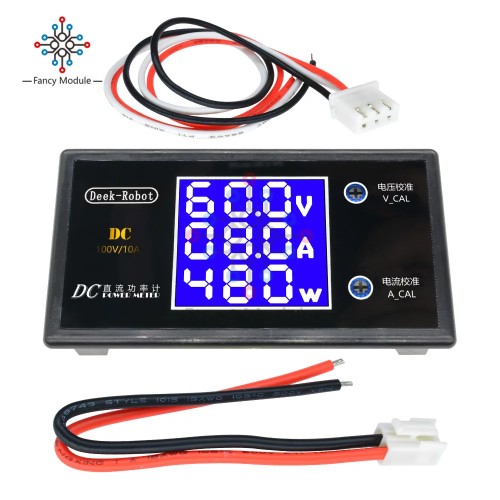 1000W LCD Digital Voltmeter Ammeter Wattmeter Voltage Current Power Meter DC 100V/10A Volt Detector Tester Monitor | Инструменты