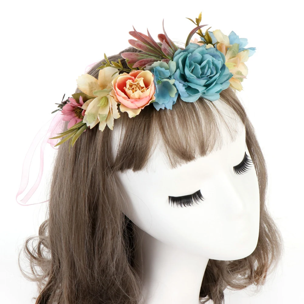 Summer Hot Selling Plastic Flower Wreath Headband Halo Floral Crown Party Bride Headwear New | Украшения и аксессуары