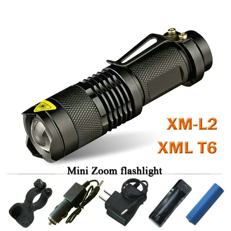 Охота самый мощный фонарик CREE XML-T6 L2 мини Портативный рюкзак факел фонарик 18650 Перезаряжаемые водонепроницаемый фонарь