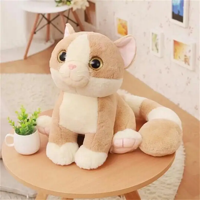 Новая Милая мультяшная кошка с длинным хвостом плюшевая игрушка милые большие