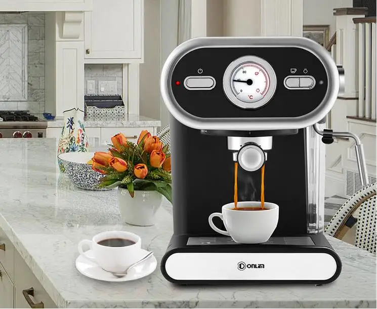 

Italian Donlim DL-KF5002 Espresso coffee machine Semi-automatic Coffee machine Steam type 20Bar Home Visualization free shipping