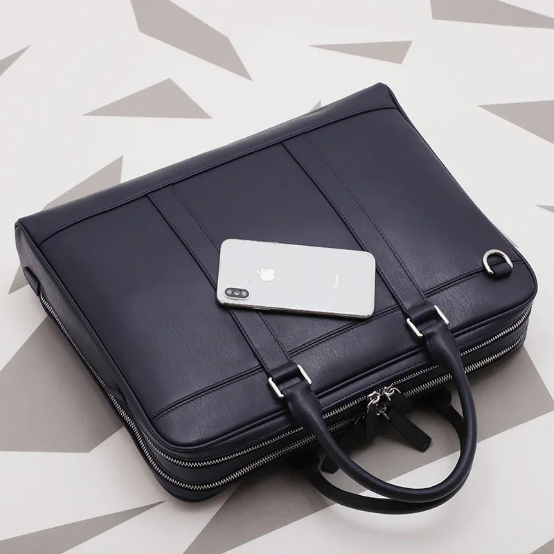 Мужской портфель деловая сумка большая вместительность Воловья кожа через плечо