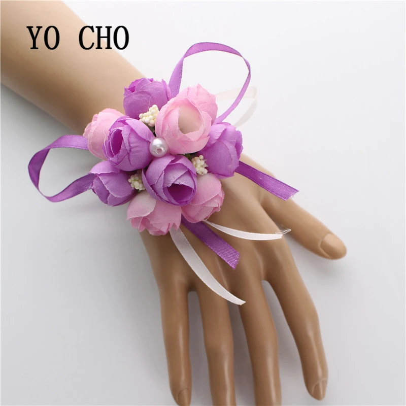 YO CHO 10 шт./лот свадебные браслеты ручная работа цветы для невесты подружки