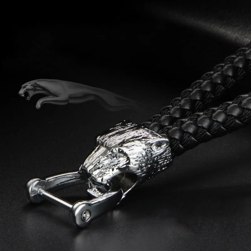 Автомобильные аксессуары брелок из кожи и металла форма леопарда для Kia Rio K2 3 Ceed