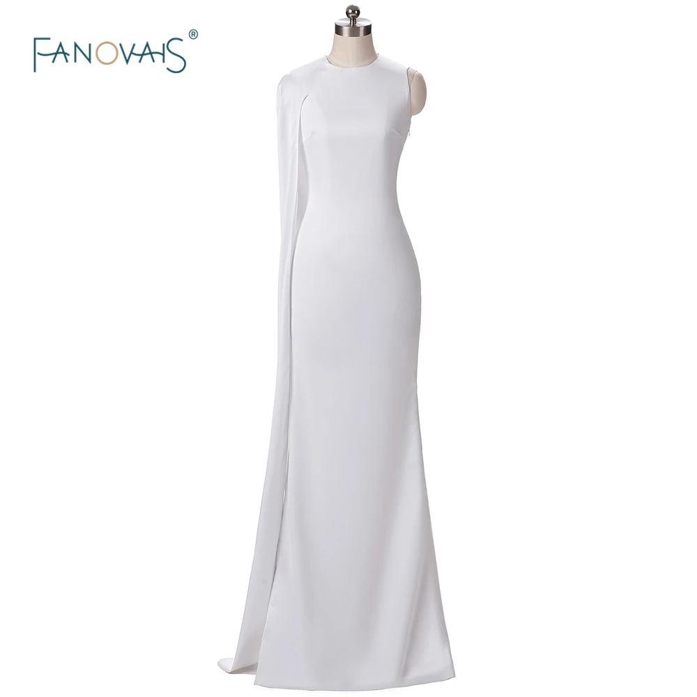 Sexy Oscars Red Carpet Dresses Karlie Kloss White Evening With Cape Mermaid Prom Gowns Long Formal Vestido de Fiesta S01 | Свадьбы и
