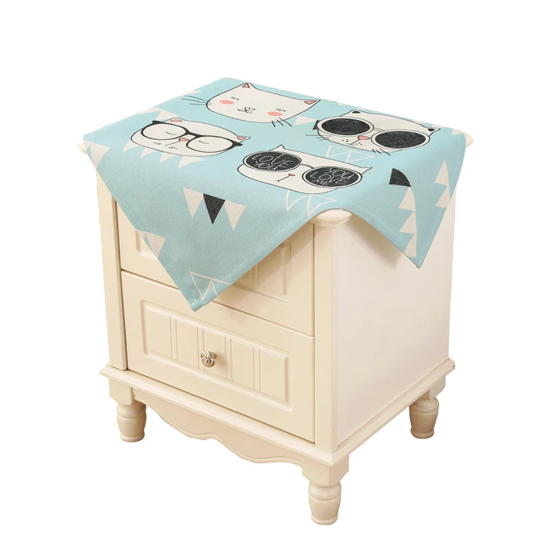 Скатерть ручной росписи с изображением кошек милая ткань для стола в детской