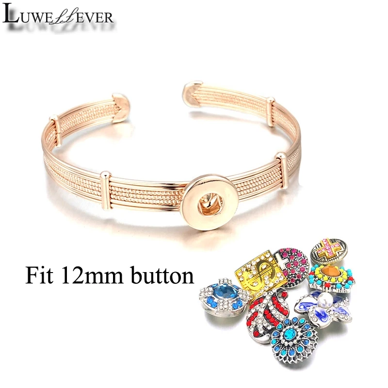 Геометрические Сменные 080 модный регулируемый браслет имбирь 12 мм кнопки