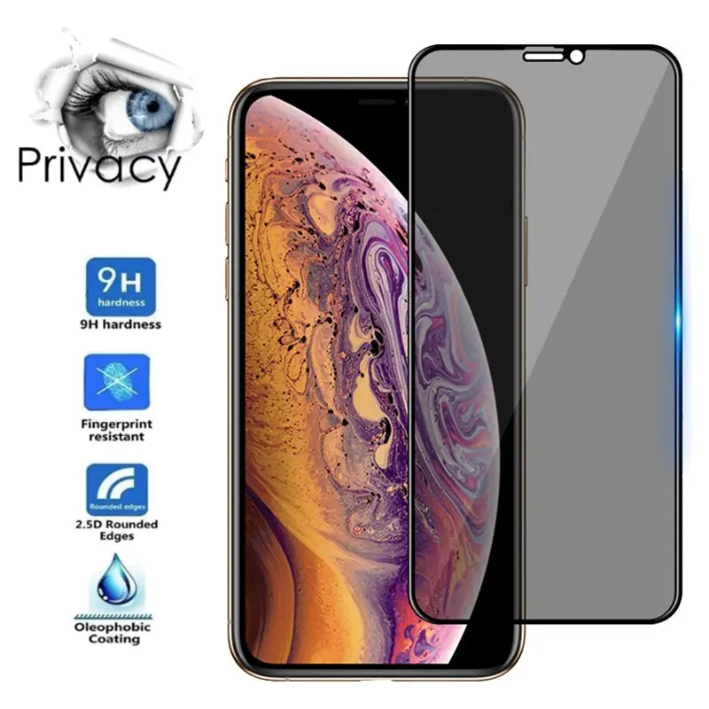 3D антишпионское закаленное стекло iPhone XS Max XR X 8 7 6 S 6 Plus Защитное стекло для сохранения личной информации Противоударная плёнка полностью покрывающая стекло