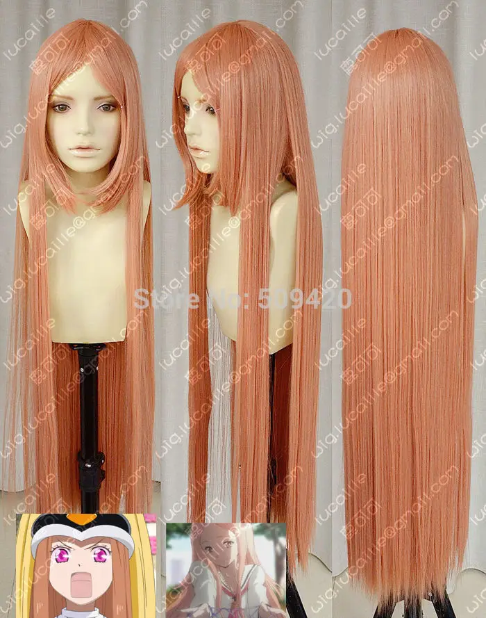 FSX59854&gt&gt MAWARU PENGUINDRUM Длинный Розовый Прямо Косплей Парики 100 см|wig blond|wig holderwig punk |