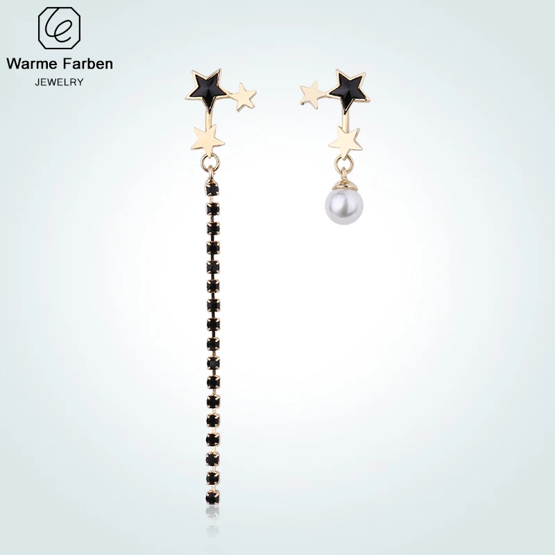 Женские серьги в Корейском стиле украшенные кристаллами Сваровски