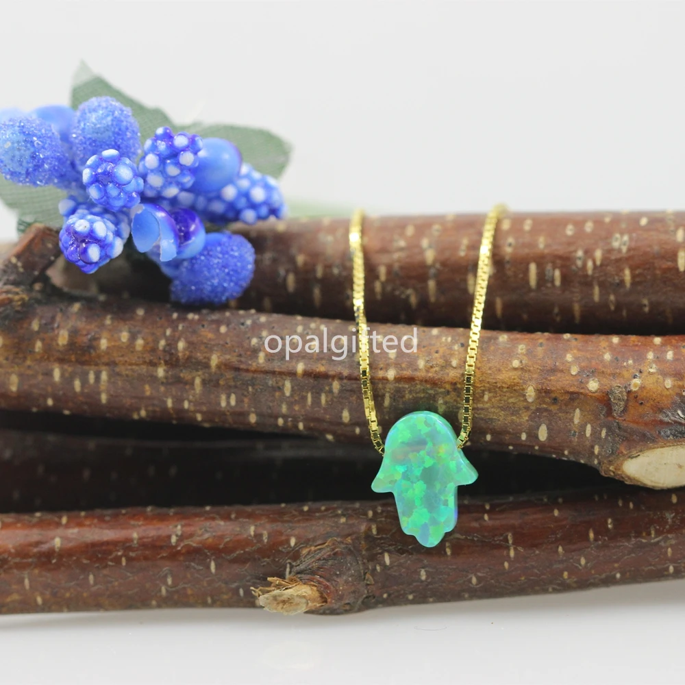 Женское ожерелье из серебра 925 пробы с опалом|fatima hamsa|necklace womenopal necklace |