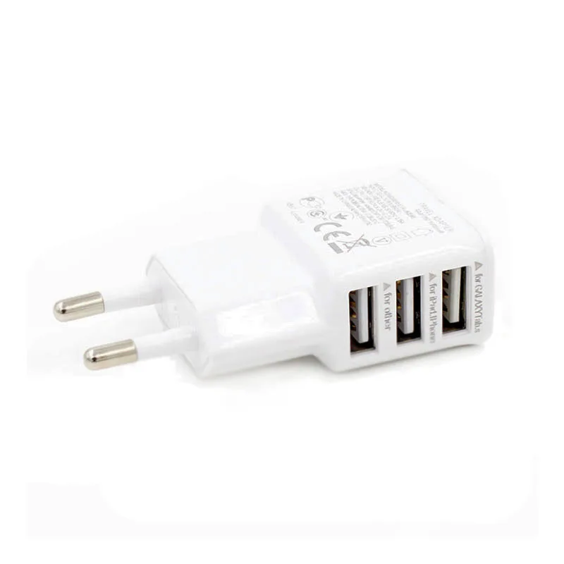 5 V 3A 3-Порты и разъёмы дорожное зарядное устройство USB Зарядное адаптер стены