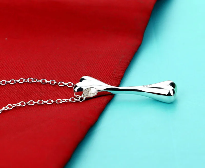 Новое модное серебряное ожерелье с покрытием красивое кулоном в виде кости