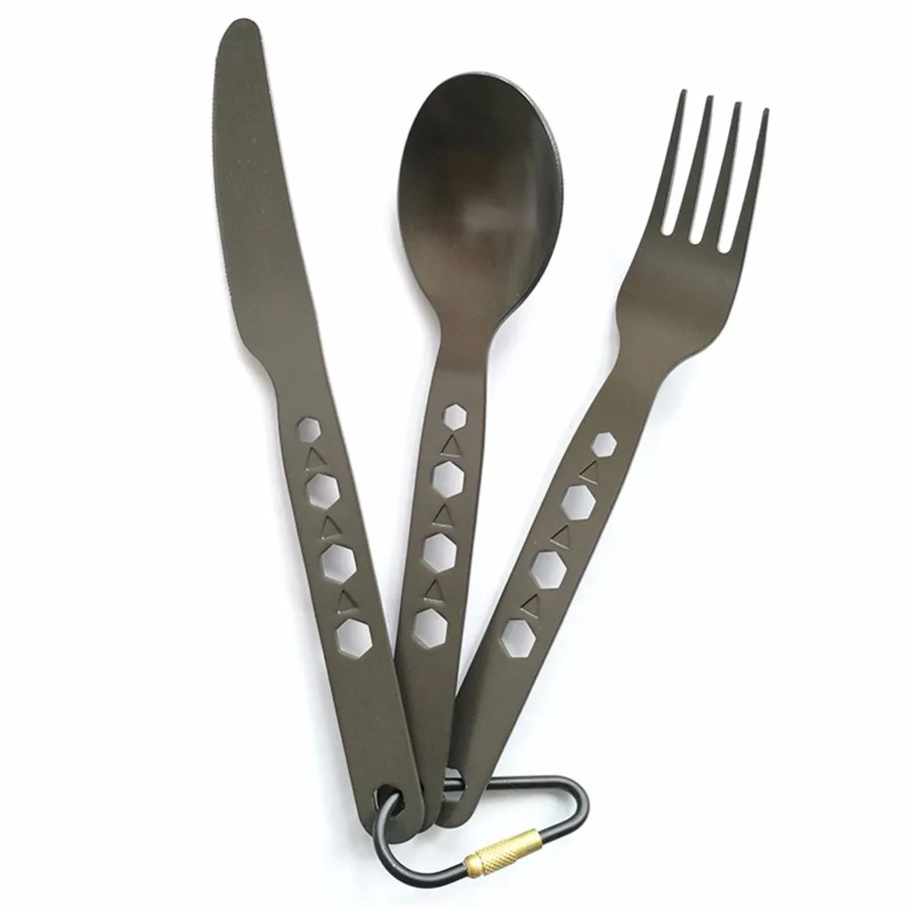 3 в 1 алюминиевый оксид легкий вес походная посуда для пикника набор столовых