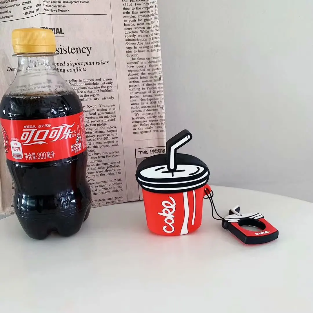 Силиконовый противоударный милый Coca Cola наушники чехол для Apple Airpods беспроводной Bluetooth чехол для гарнитуры Air Pods 2 аксессуары принципиально