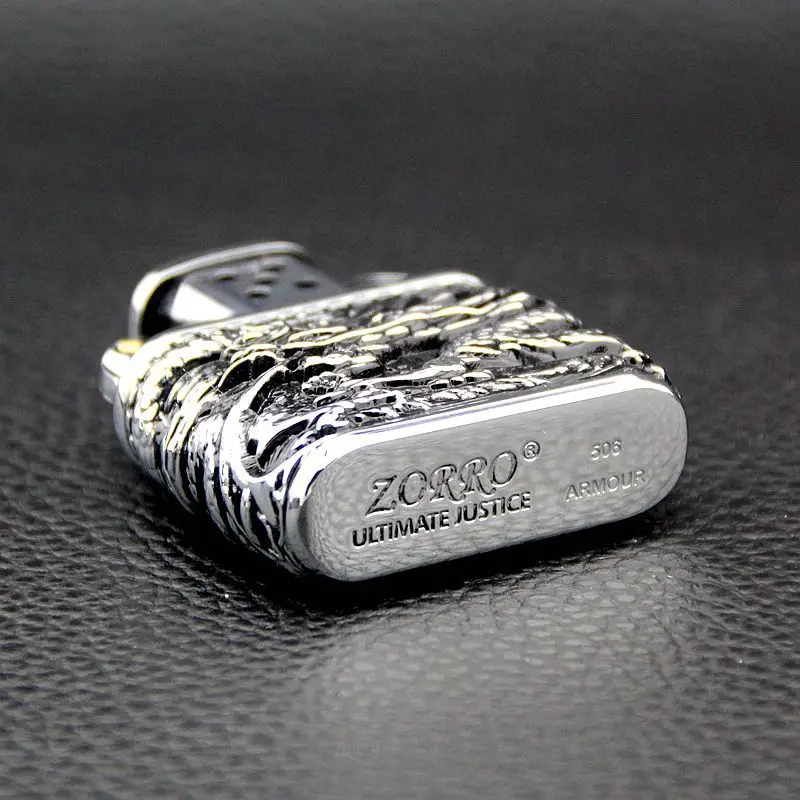 ZORRO черный дракон резьба главный газовая зажигалка сигареты керосин Флинт бензин винтажное бензиновое масло, бензин многоразового использования