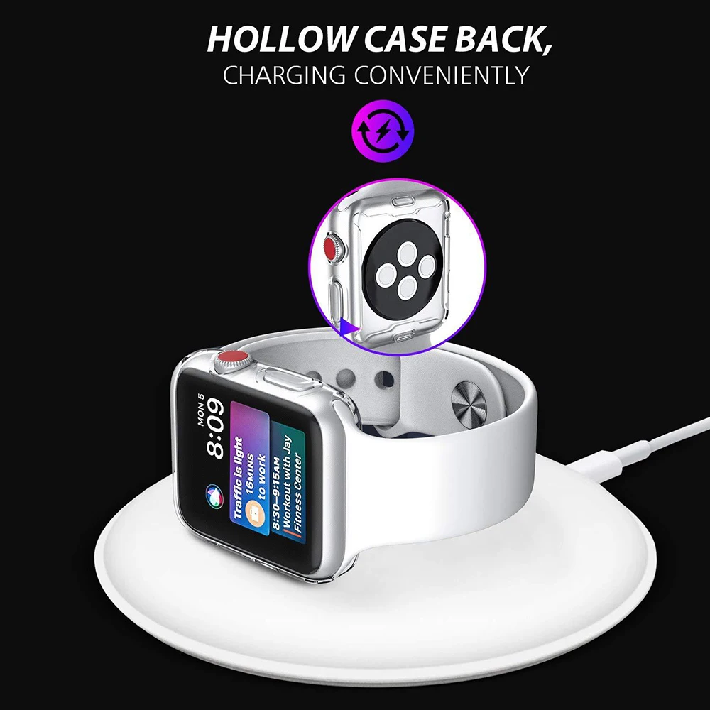 Чехол Ascromy для Apple Watch Series 4 40 мм 44 защита экрана мягкий ударопрочный чехол из ТПУ