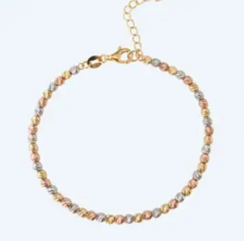 Mix gold color Sinya 18k Au750 золотые лазерные бусины, браслет для маленьких детей, девушек, женщин, длина от 12 см до 22 см, диаметр бисера 2,5 мм - Цвет камня: Mix gold color