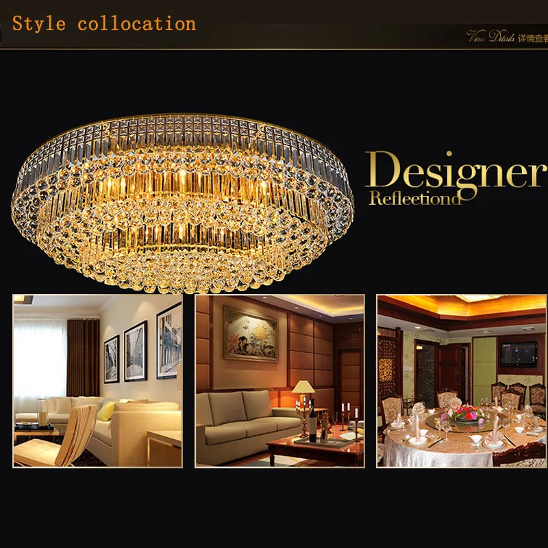 Современная хрустальная цепочка Светодиодная потолочная лампа в стиле арт деко