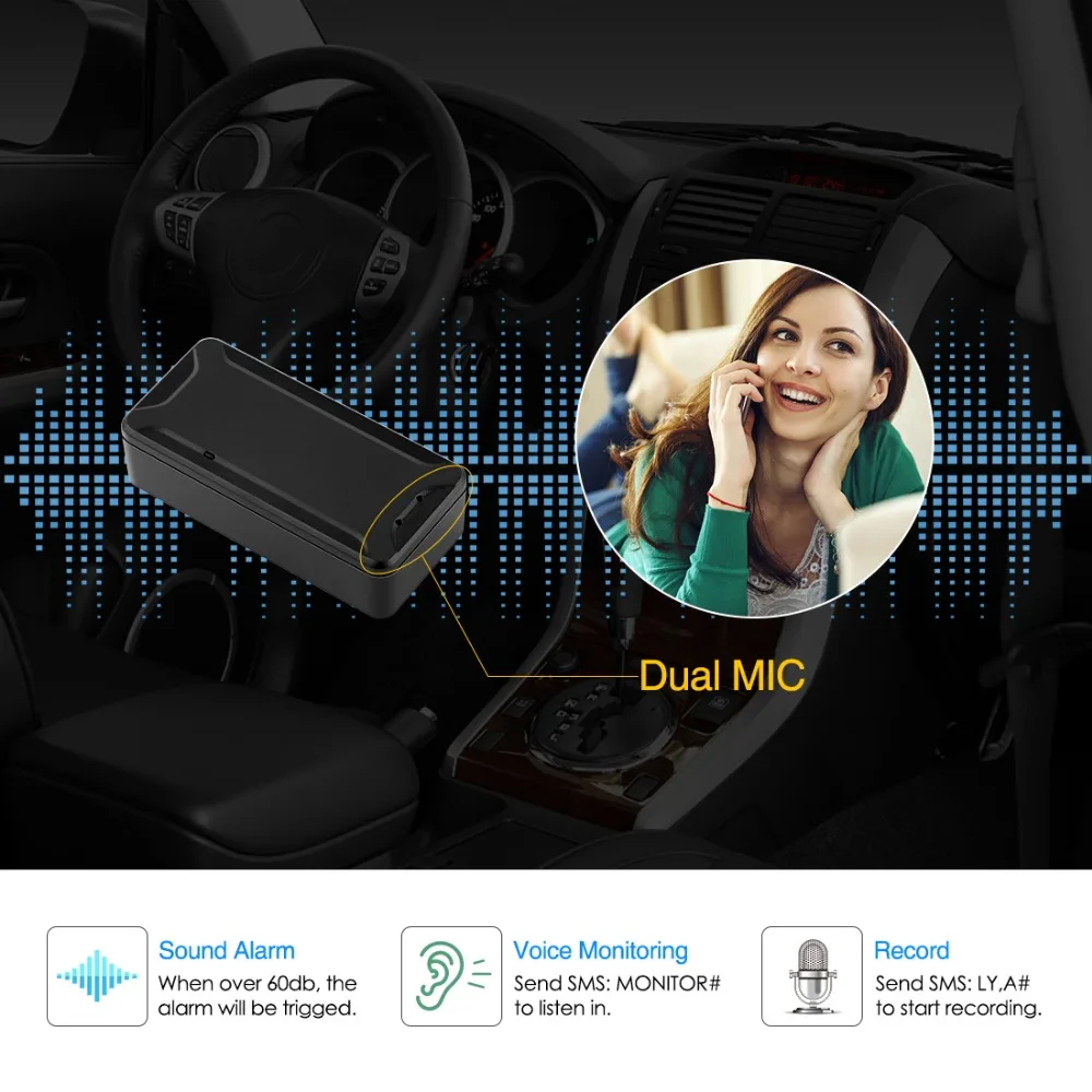 MiCODUS gps трекер, мини автомобильный трекер магнит 2G gps+ Wi-Fi+ LBS устройство слежения с голосовым контролем запись бесплатное приложение