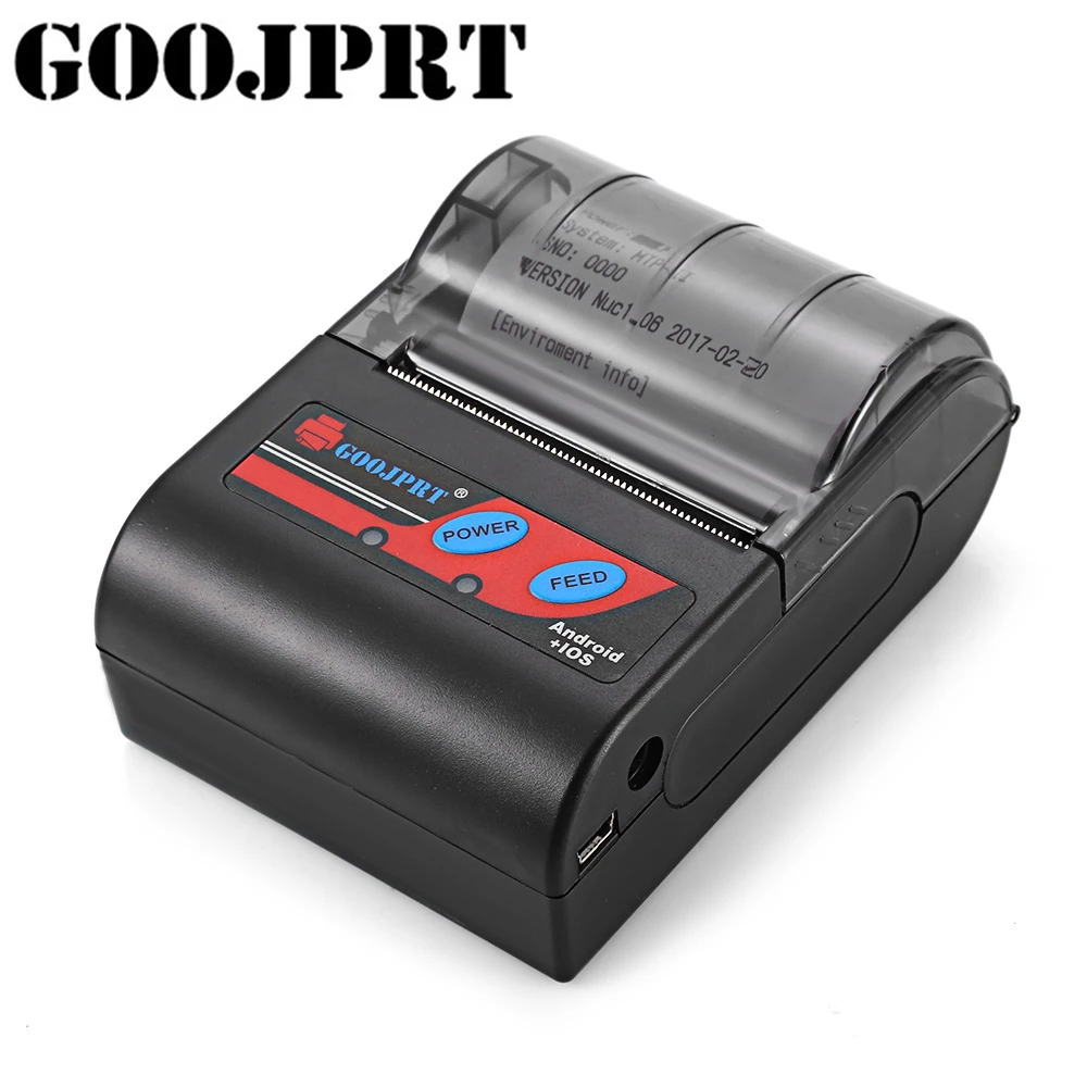 GOOJPRT MTP-II 58 мм Bluetooth Термальность принтер Портативный машина получение Поддержка