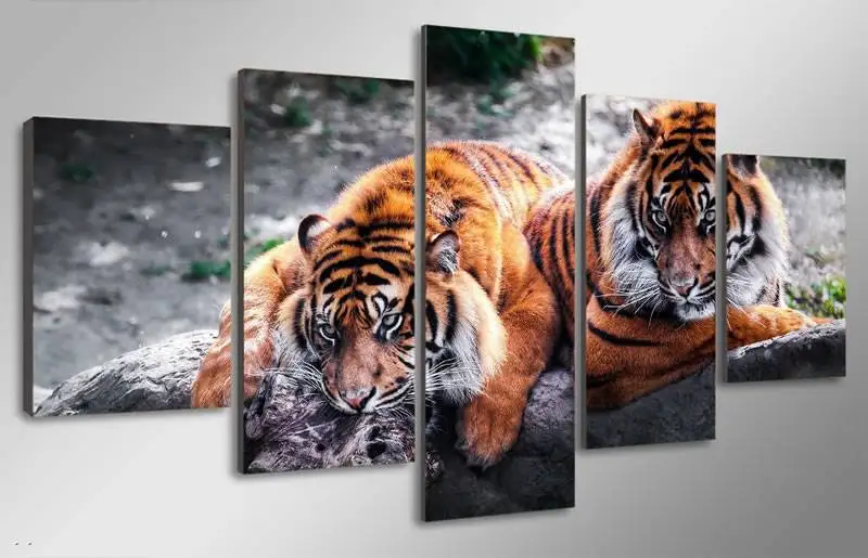 Картина на холсте с изображением двух тигров 91131|picture canvas|painting canvasprint poster |