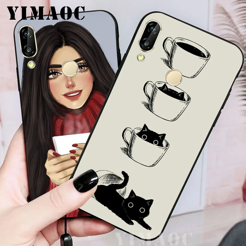 YIMAOC мягкий чехол для девочек и кошек huawei Y5 Y6 Y7 Prime Y9 mate 10 20 Lite Pro Nova 2i 3 3i 4 |