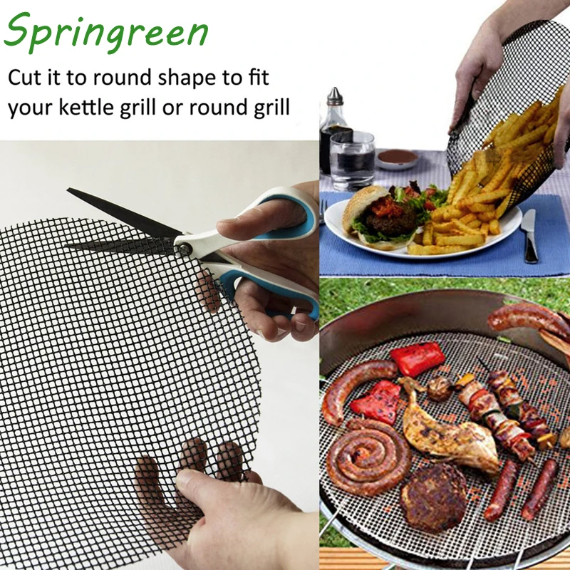 Springreen 40*30 см антипригарный гриль для барбекю сетчатый лист коврик овощей на гриле