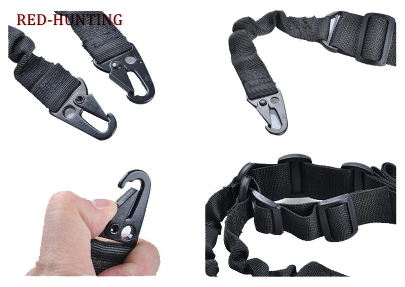

New Airsoft Gun Sling Tactical Sling Dual-Point 2 Swivels Strap Multi Mission Adjustable Bungee Strap for Rifle Gun