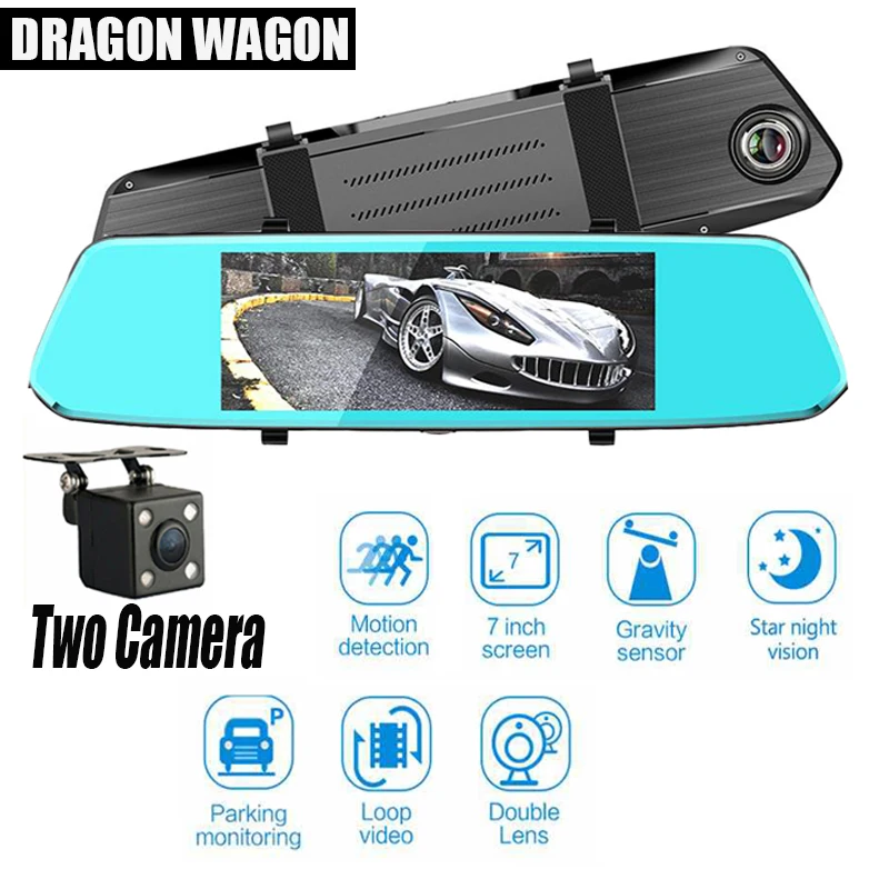 Новый 7 дюймовый Функция касания экрана камера заднего вида Камера видео Full HD 1080 P