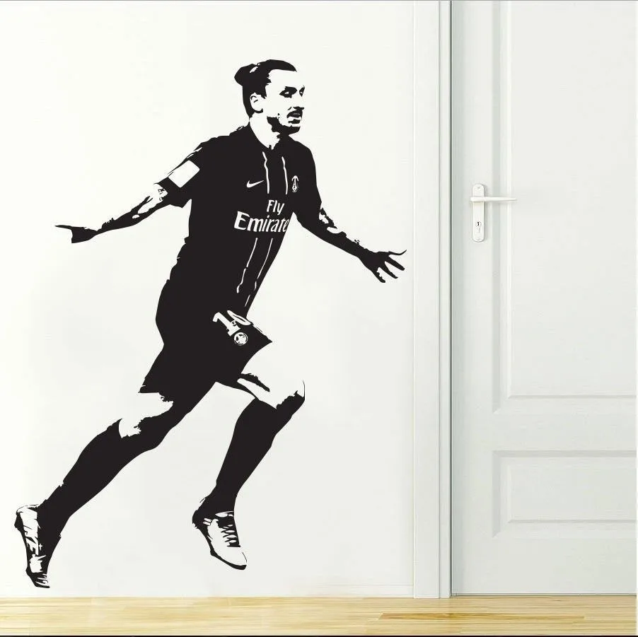 

Free Shipping Poster Zlatan Ibrahimovic PSG Soccer Football Vinyl Wall Sticker Home Decor for living room