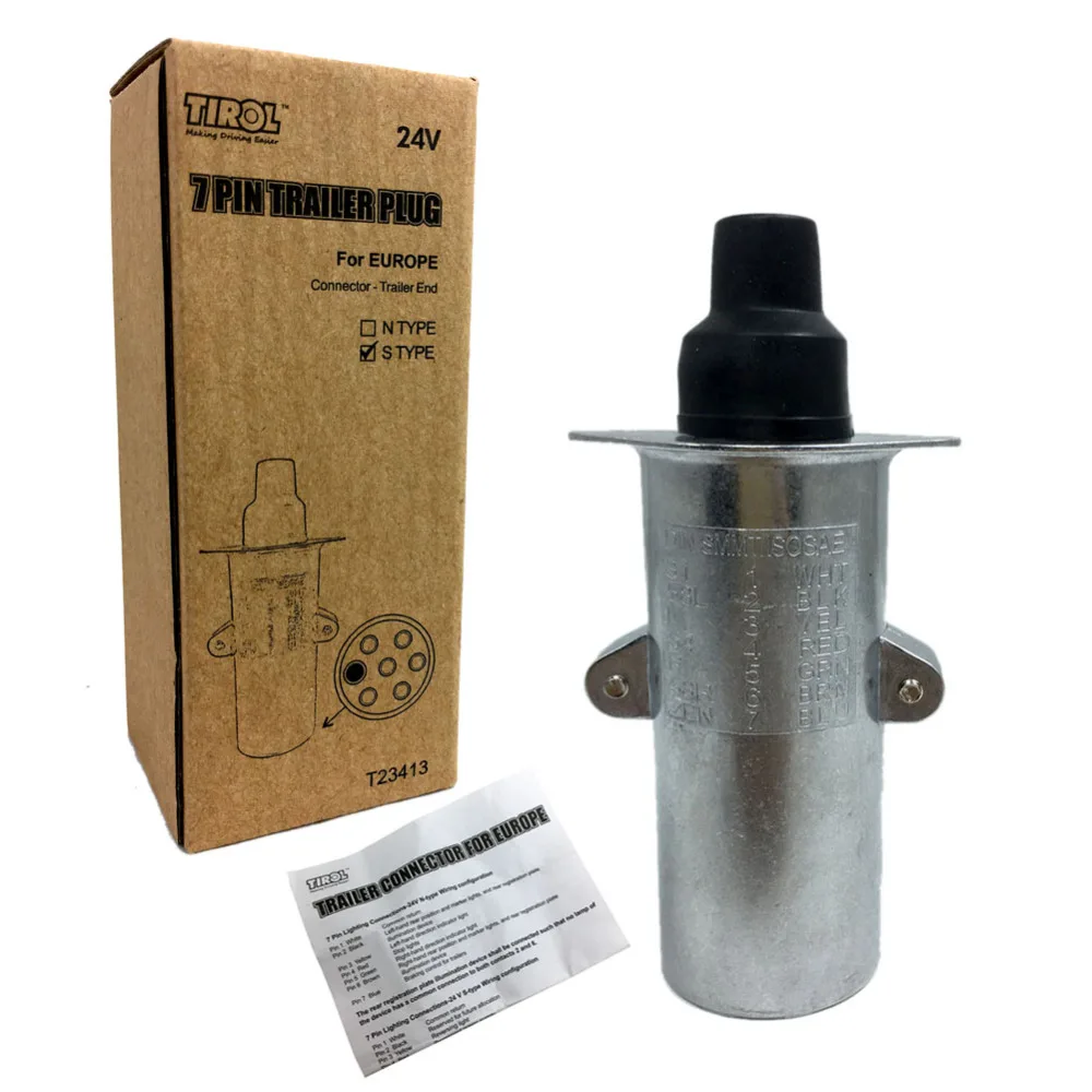TIROL T23413b Новый 7 Pin 24 В металлическая тележка штекер S тип проводки разъем