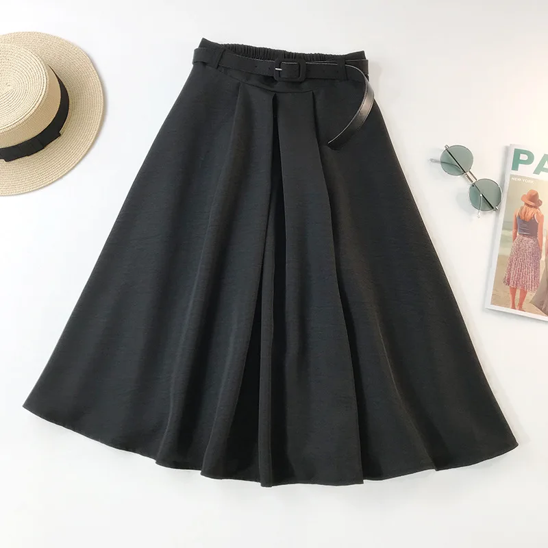Летняя новая Женская Офисная шифоновая юбка с поясом высокой талией тонкая