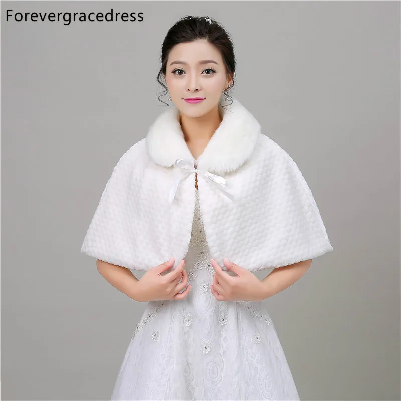 Forevergracedress 2018 реальные фотографии искусственный мех палантины свадебная накидка