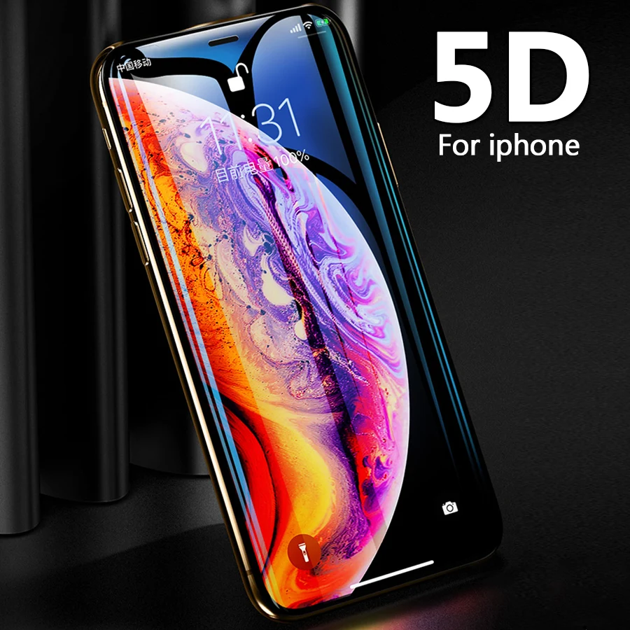 Защитное стекло 5D для Iphone X защитное Xr Xs Max 6 7 8 Plus закаленное защиты экрана 6plus 7plus