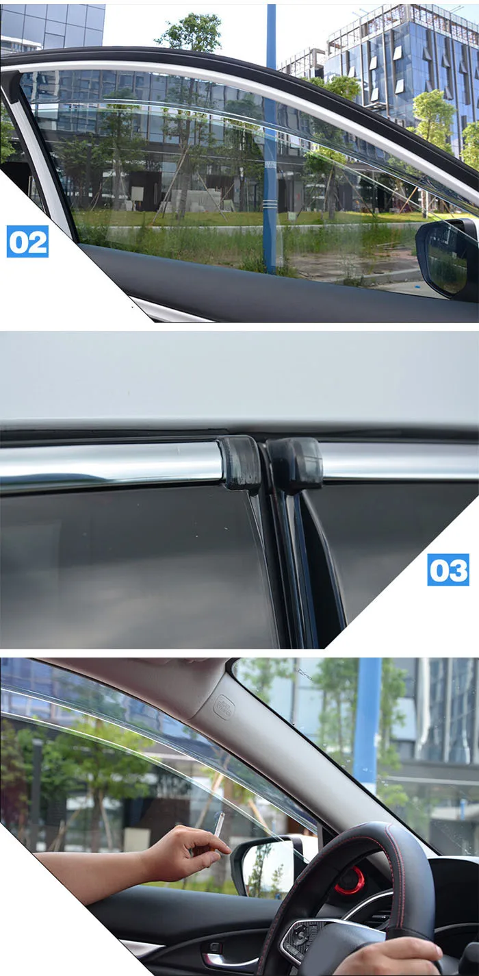 4 подходит для ПК для HONDA CIVIC SEDAN боковое окно дождь дефлекторы защита козырек WEATHERSHIELDS двери тени погода щиты хром
