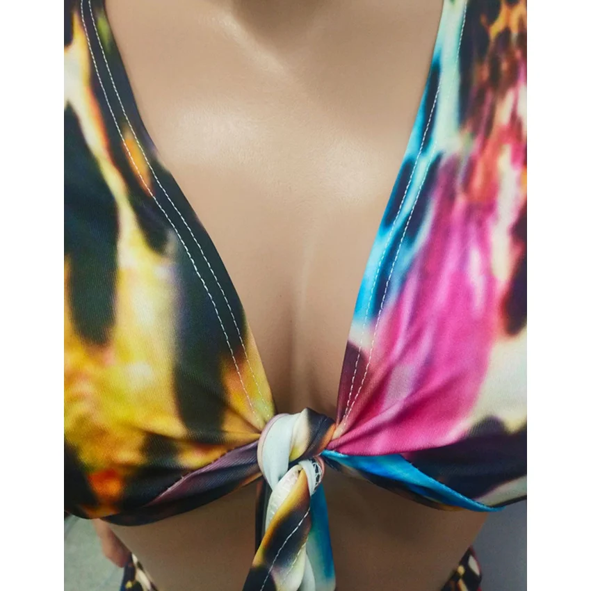 Женский комплект из двух предметов с леопардовым принтом Wjustforu бандажный топ