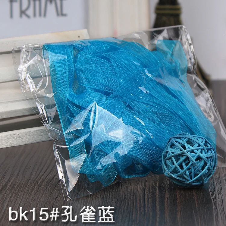 peacock blue 10 мм органза лента подарочная упаковка «сделай сам» ремесло декоративные ленты для пошива швейных изделий Бант Лента Свадебная вечеринка украшения 10 м - Цвет: peacock blue