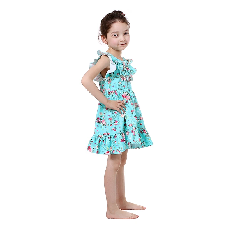 Новинка 2017 платье для девочек платья с цветочным принтом летняя Весенняя